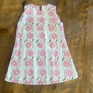 White floral linen dress